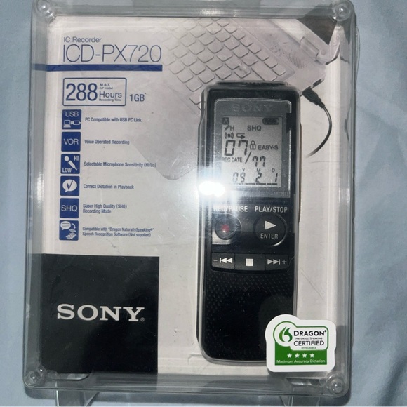 Sony ICD-PX720 Black Voice Recorder